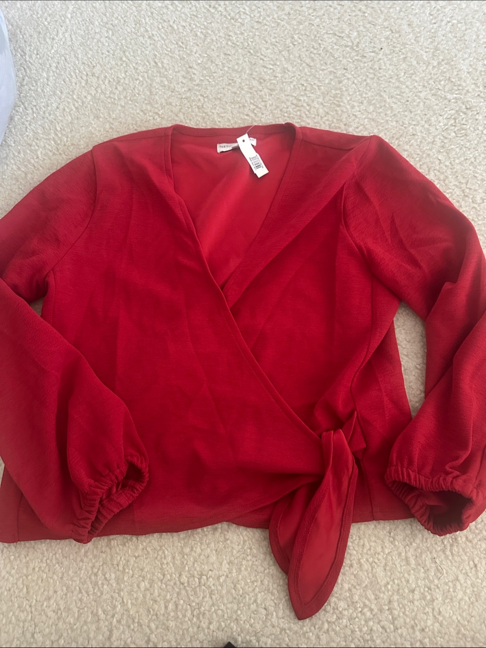 Madewell Red Wrap Tie-Front Blouse